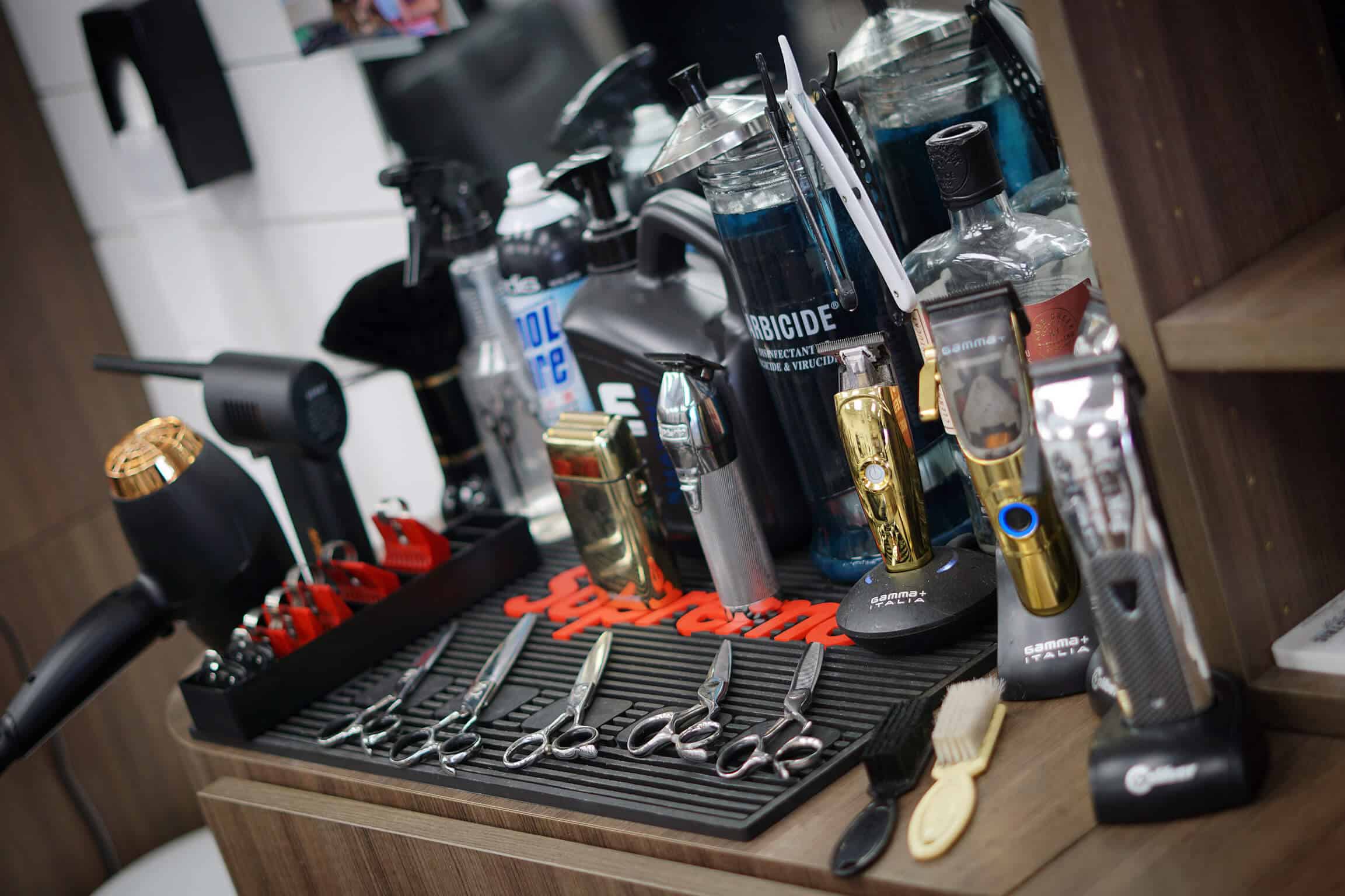 close up of barber tools